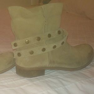 Genuine Italian Leather tan sand booties